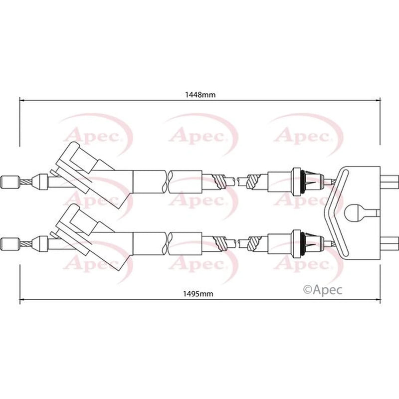 Apec Handbrake Cable Rear CAB1149
