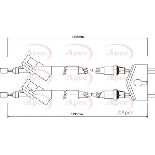 Apec Handbrake Cable Centre fits Ford Focus II 2004-2012 1.4 1.6 1.8 2.0 2.5