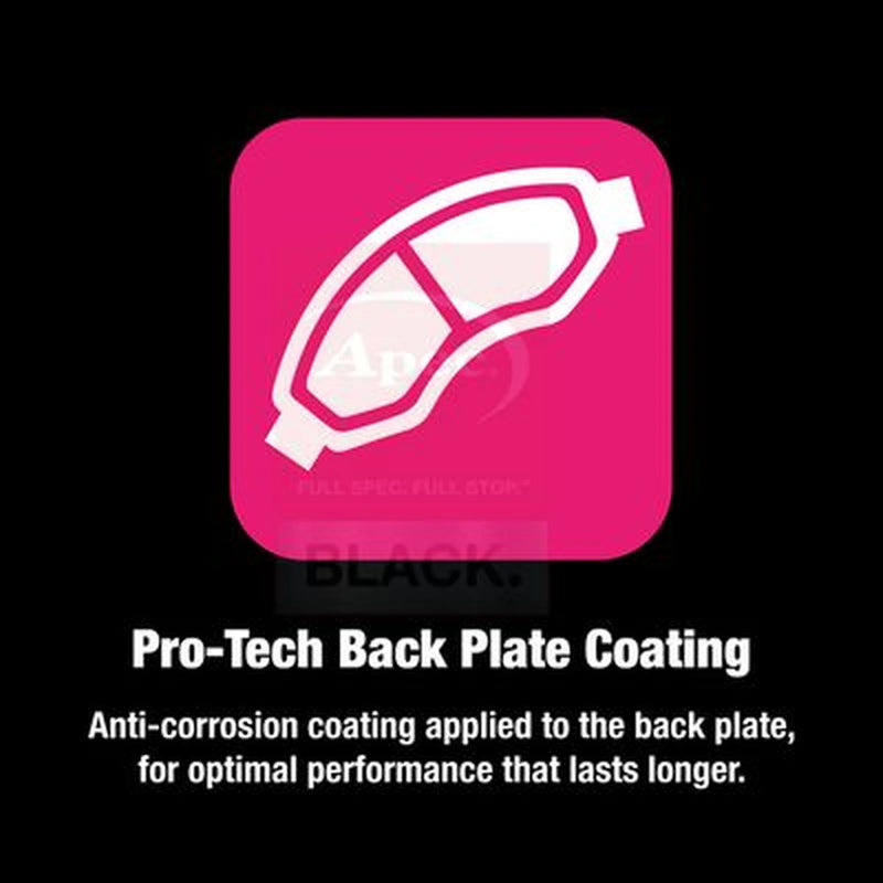 Apec Black Rear Brake Pad Set fits Seat Alhambra 2000-2010 1.9
