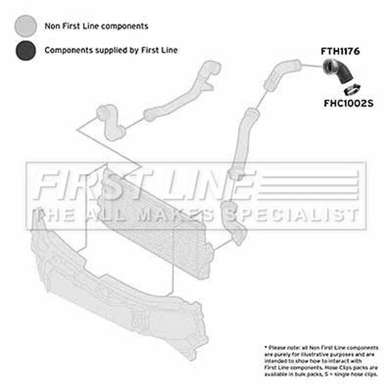 First Line Intercooler Turbo Charge Air Hose fits Ford Galaxy 2000-2006 1.9
