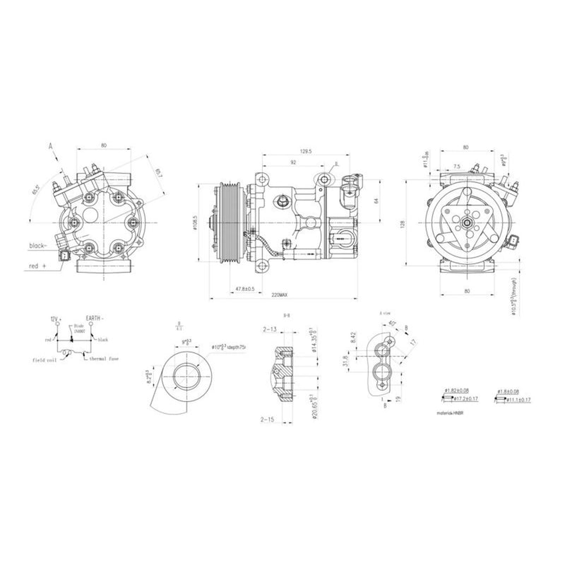 Hella Air Conditioning Compressor fits Citroën Berlingo Box Body 2008-2021 1.6
