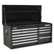 Sealey Topchest 14 Drawer with Ball-Bearing Slides Heavy-Duty Black AP41149B Sealey - Dynamic Drive