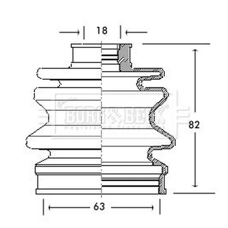 Borg & Beck Drive Shaft Bellow Kit Wheel Side BCB2076