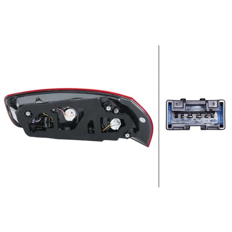 Hella Tail Light / Lamp W16W Left fits Citroën C4 Picasso II 2013-2018