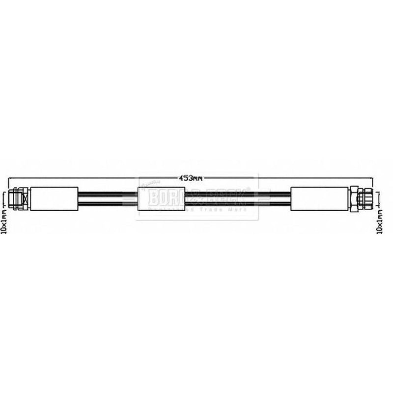 Borg & Beck Brake Hydraulic Hose Line Front Right BBH8095