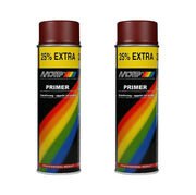 2 x Genuine Motip Red Primer Filler Spray Paint Red 500Ml Motip  - Dynamic Drive