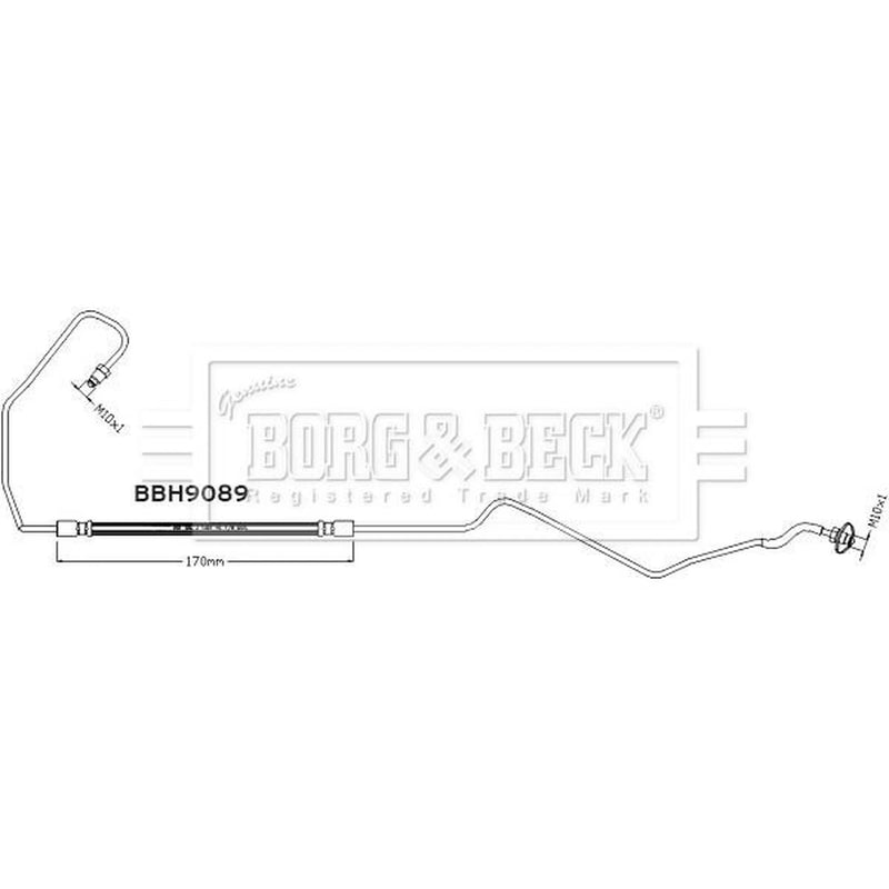Borg & Beck Brake Hydraulic Hose Line outer BBH9089