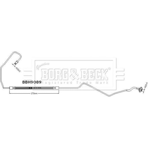 Borg & Beck Brake Hydraulic Hose Line outer BBH9089