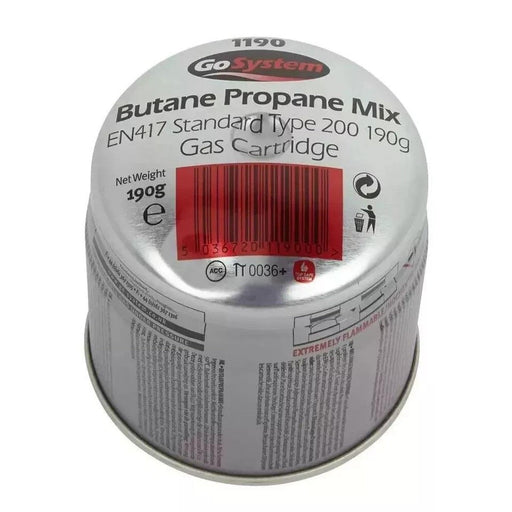 Go System Pierceable Butane Propane Gas Cartridge Fishing Camping 190g Go System - UK Camping And Leisure