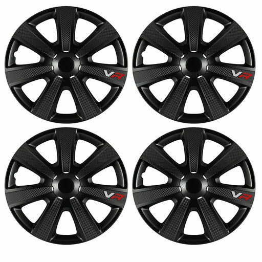 JRP VR Carbon Effect 16" Wheel Trims Hub Caps - Set of 4