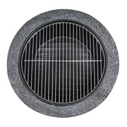 Dellonda Round MgO Fire Pit with BBQ Grill Ø75cm Safety Mesh Screen - Dark Grey Dellonda - Dynamic Drive