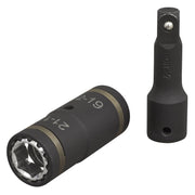 Sealey SX1821 4 in 1 Impact Socket Set 2pc 17/19/21/22mm with 75mm 1/2" Sq Drive Sealey  - Dynamic Drive