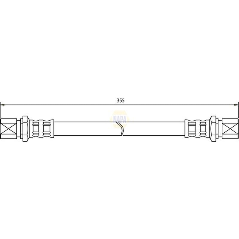 NAPA Brake Hydraulic Hose Line Rear fits Ford Fiesta 1976-1989