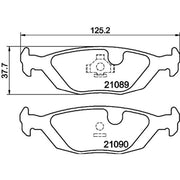 DON Rear Brake Pad Set fits Saab 900 1980-1994 2.0 2.1