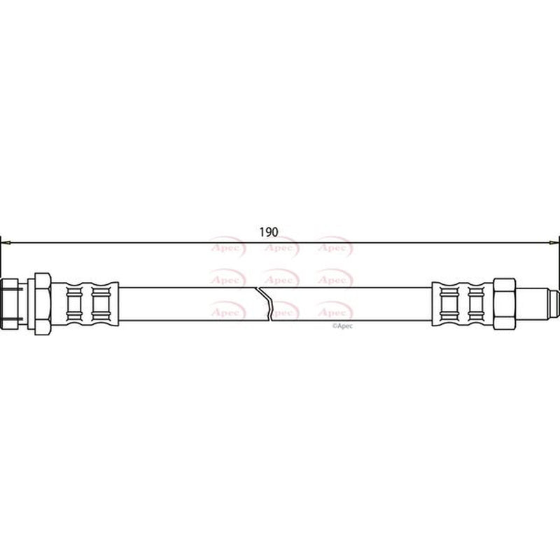 Apec Brake Hydraulic Hose Line Front fits Mitsubishi Shogun Sport I 1998-2000