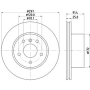 Mintex 2 x Brake Discs fits Land Rover Discovery 1998-2004 2.5 4.0