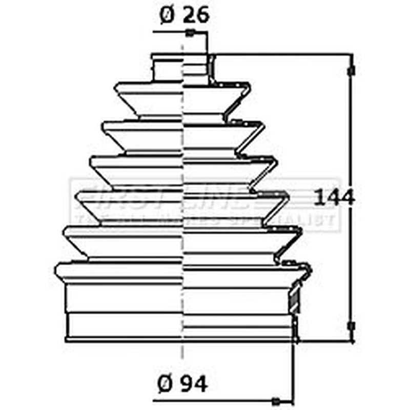 First Line Drive Shaft Bellow Kit Polychloroprene (Neoprene) FCB6101R
