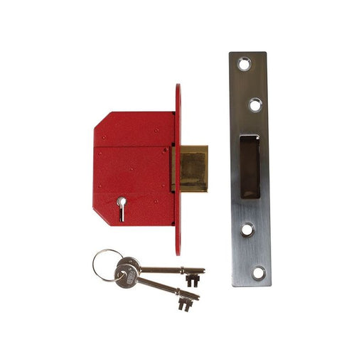 Union StrongBOLT 2100S BS 5 Lever Mortice Deadlock 81mm 3in Satin Chrome Visi UNION - Dynamic Drive