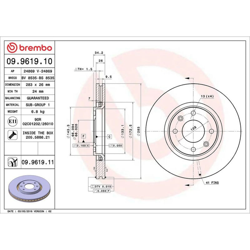 Brembo Front & Rear Brake Discs & Pads fits Citroën C3 Aircross II 2024-2025 1.2
