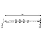 Bosch Brake Hydraulic Hose Line Front fits Peugeot 406 2002-2004 2.2
