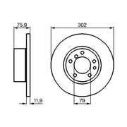 Bosch Front Brake Solid Discs & Pads fits BMW 5 1987-1996