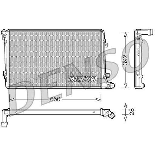 Denso Engine Radiator fits Audi A3 2003-2010 1.9 2.0