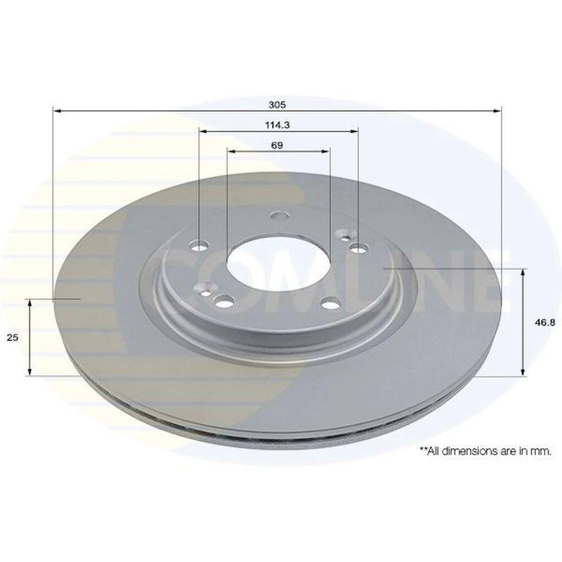 Comline Front & Rear Brake Discs & Pads fits Hyundai Tucson 2015-2020 1.6 2.0
