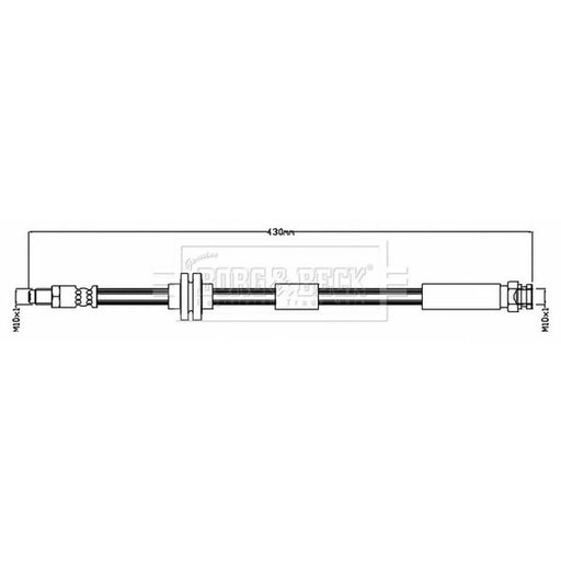 Borg & Beck Brake Hydraulic Hose Line Front Right BBH8707