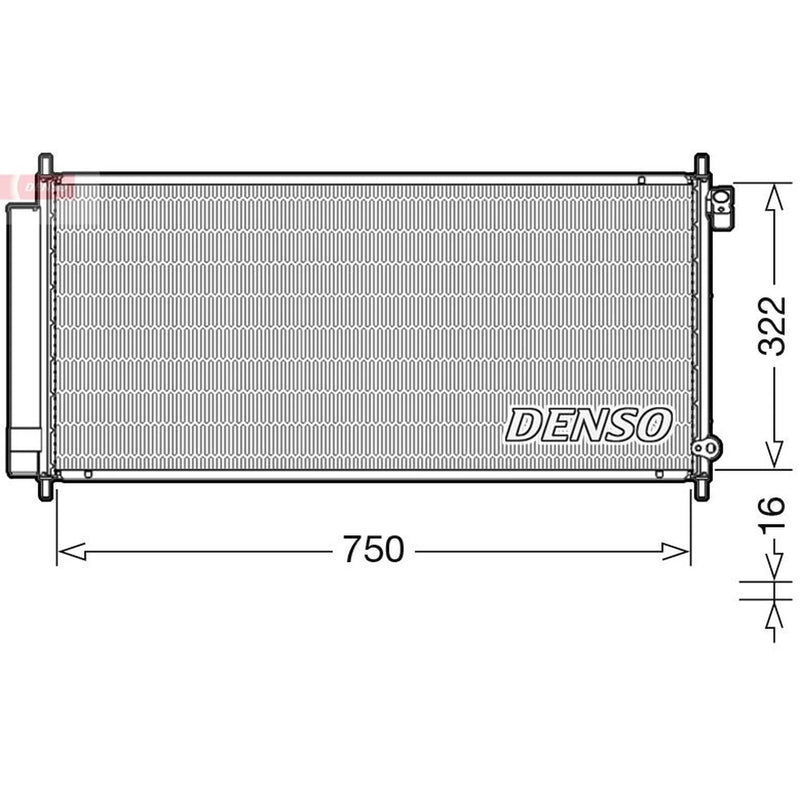 Denso Air Conditioning Condenser fits Honda Jazz II 2002-2008 1.2 1.3