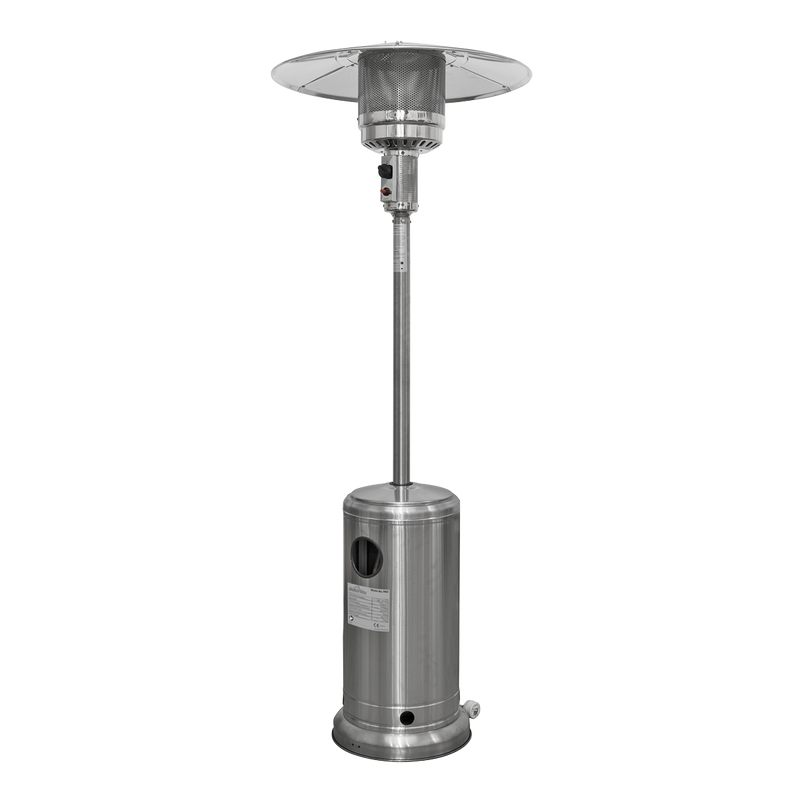 Dellonda 13kW Stainless Steel Commercial Gas Outdoor Garden Patio Heater Wheels Dellonda  - Dynamic Drive