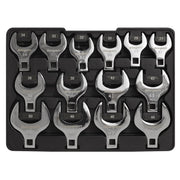Sealey Crow's Foot Open End Spanner Set 14pc 1/2"Sq Drive Metric S01109 Sealey - Dynamic Drive