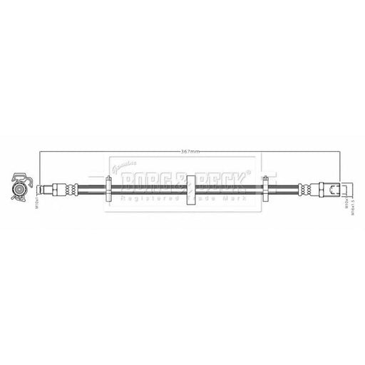 Borg & Beck Brake Hydraulic Hose Line Front Right BBH8699