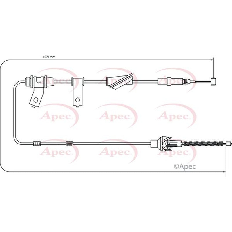 Apec Handbrake Cable Right Rear fits Land Rover Freelander I 1998-2006