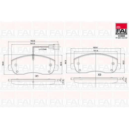 FAI Front Brake Pad Set fits Nissan Interstar 2021-2024