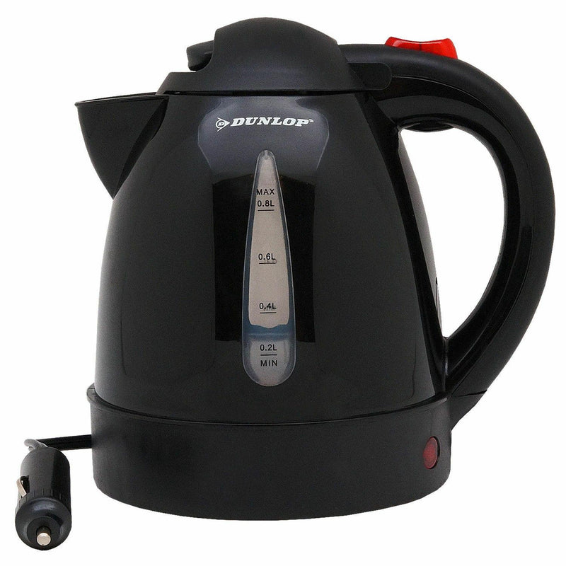 12V In Car Dunlop Kettle 0.8 Litre 150W 12 Volt Caravan Van 4X4 Boat Travel Dunlop  - Dynamic Drive