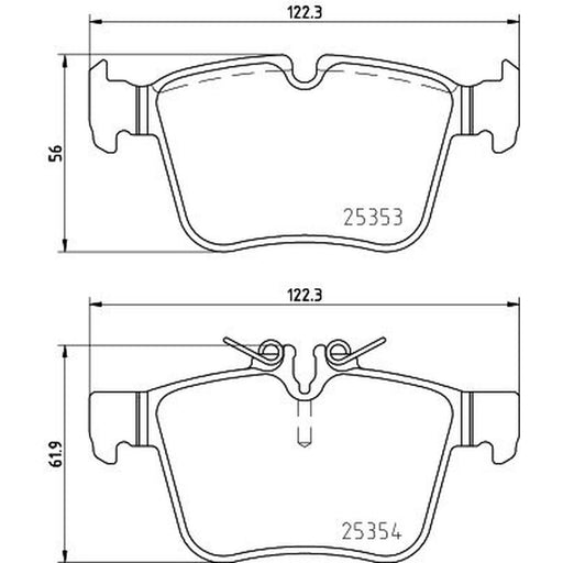 Mintex Rear Brake Pad Set fits Mercedes-Benz C-Class 2013-2023