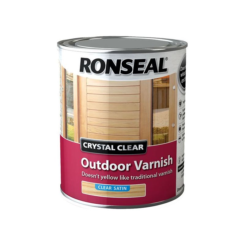 Ronseal Crystal Clear Outdoor Varnish Satin 750ml Ronseal - Dynamic Drive