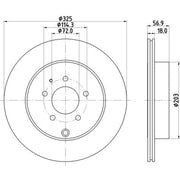 Mintex 2 x Vented Rear Brake Discs MDC2519-x2