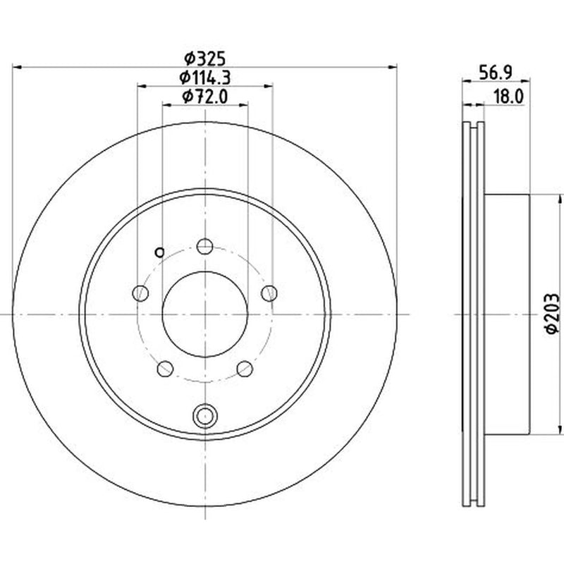 Mintex 2 x Vented Rear Brake Discs MDC2519-x2
