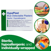 Safety First Aid HypaPlast Assorted Blue Catering Plasters - Pack of 100 Safety First Aid Group  - Dynamic Drive