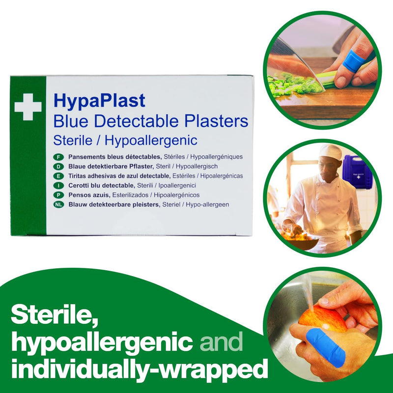 Safety First Aid HypaPlast Assorted Blue Catering Plasters - Pack of 100 Safety First Aid Group  - Dynamic Drive