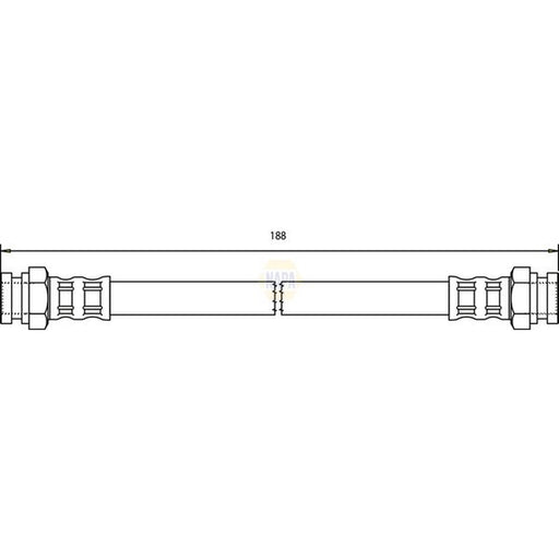 NAPA Brake Hydraulic Hose Line Rear fits Abarth 500 / 595 / 695 2008 on 1.4