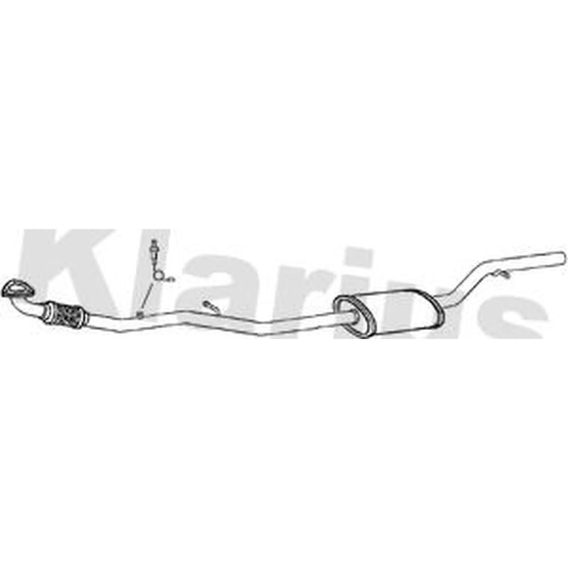 Klarius Box With Centre Pipe Centre fits Opel Agila A 2000-2007 1.0