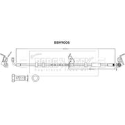 Borg & Beck Brake Hydraulic Hose Line Front Left BBH9006