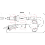 Apec Handbrake Cable Left Rear fits Volvo S80 I 1998-2006 2.0 2.4 2.5 2.9