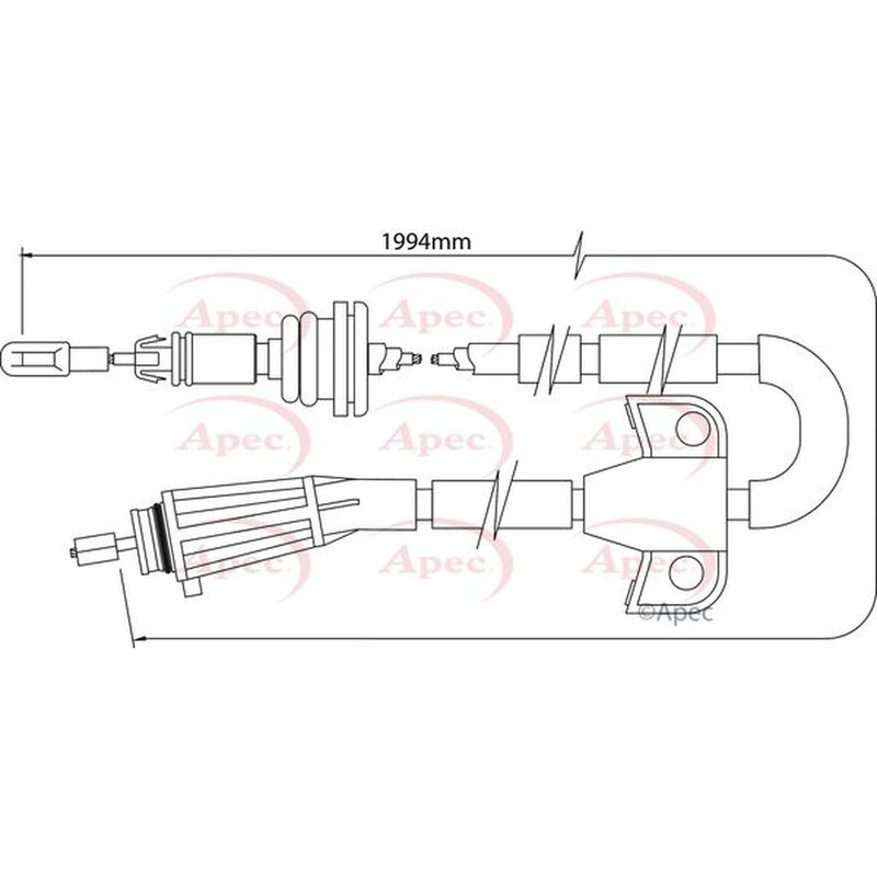 Apec Handbrake Cable Left Rear fits Volvo S80 I 1998-2006 2.0 2.4 2.5 2.9
