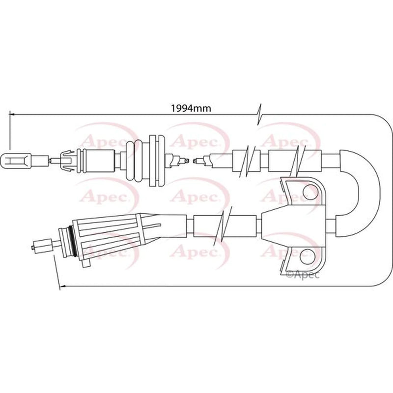 Apec Handbrake Cable Right Rear CAB1511