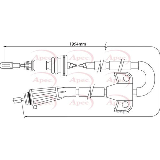 Apec Handbrake Cable Right Rear CAB1511