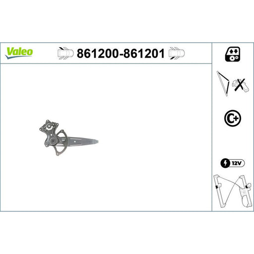 Valeo Electric Window Regulator Lifter Left Rear 861200