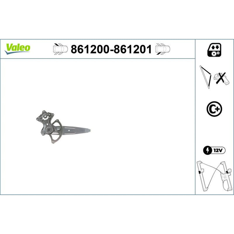 Valeo Electric Window Regulator Lifter Right Rear 861201